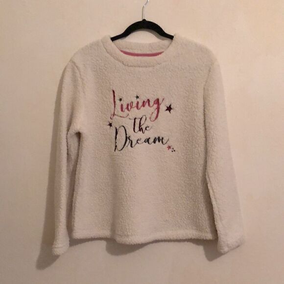 Secret Treasures Sweaters - Plush “Living  the Dream “ Long Sleeve Fleece Streetwear Lagen Graphic Top M